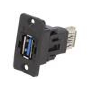 Adaptér USB A zásuvka,z obou stran SLIMS USB 3.0 plast 29mm