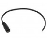 Kabel vodiče,DC 5,5/2,1 zásuvka přímý 0,5mm2 černá 2,5m