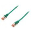 Patch cord S/FTP 6 lanko Cu LSZH zelená 1m 27AWG