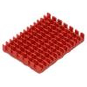 Chladič: lisovaný žebrovaný Raspberry Pi červená L: 40mm H: 5mm