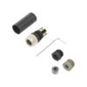 Zástrčka M8 PIN: 4 zásuvka na kabel šroubová svorka IP67 30V