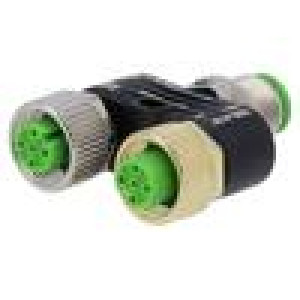 T-kus M12 vidlice,M12 zásuvka x2 kód A-DeviceNet / CANopen