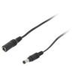 Kabel 2x0,5mm2 DC 5,5/2,1 zástrčka,DC 5,5/2,1 zásuvka přímý