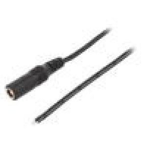 Kabel 2x0,5mm2 vodiče,DC 5,5/2,1 zásuvka přímý černá 1,5m