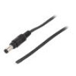 Kabel 2x0,5mm2 vodiče,DC 5,5/2,1 zástrčka přímý černá 1,5m