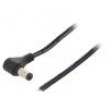 Kabel 2x0,5mm2 vodiče,DC 5,5/2,1 zástrčka úhlový černá 1,5m