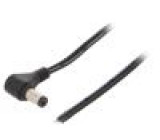 Kabel vodiče,DC 5,5/2,1 zástrčka úhlový 0,5mm2 černá 1,5m