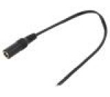 Kabel vodiče,DC 5,5/2,5 zásuvka přímý 0,5mm2 černá 0,25m