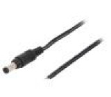 Kabel vodiče,DC 5,5/2,5 zástrčka přímý 0,5mm2 černá 1,5m
