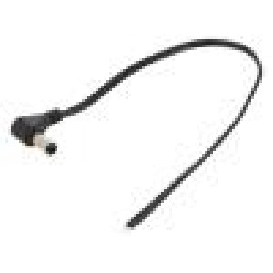 Kabel 2x0,5mm2 vodiče,DC 5,5/2,5 zástrčka úhlový černá 0,25m