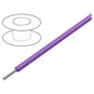 Vodič HookUp Wire PVC drát Cu 24AWG fialová PVC 1kV 30,5m