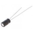 Kondenzátor: elektrolytický THT 10uF 16VDC Ø4x7mm ±20% 1000h