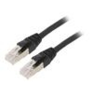 Patch cord ETHERLINE® Cat.6a,S/FTP 6a lanko Cu LSZH černá