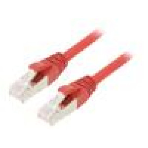 Patch cord ETHERLINE® Cat.6a,S/FTP 6a lanko Cu LSZH červená