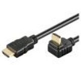 Kabel HDMI 1.4 HDMI vidlice,HDMI zástrčka 270° 0,5m černá