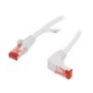 Patch cord S/FTP 6 lanko Cu LSZH bílá 0,25m 28AWG -20÷65°C