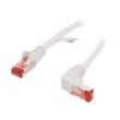 Patch cord S/FTP 6 lanko Cu LSZH bílá 0,5m 28AWG -20÷65°C