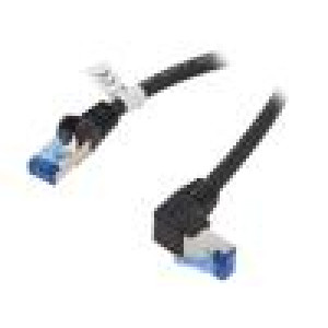 Patch cord S/FTP 6a lanko Cu LSZH černá 0,5m 27AWG -20÷65°C