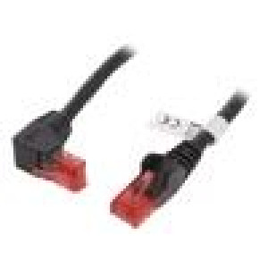 Patch cord U/UTP 6 lanko CCA PVC černá 0,25m 25AWG