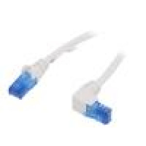 Patch cord U/UTP 6a lanko CCA PVC bílá 0,25m 24AWG