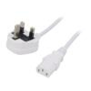 Kabel 3x0,75mm2 BS 1363 (G) vidlice,IEC C13 zásuvka PVC 1,5m