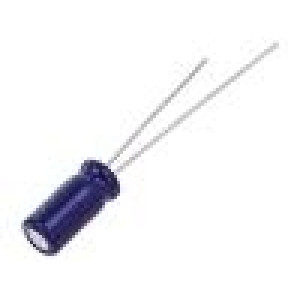 Kondenzátor: elektrolytický THT 47uF 35VDC Ø5x11mm Rozteč: 2mm