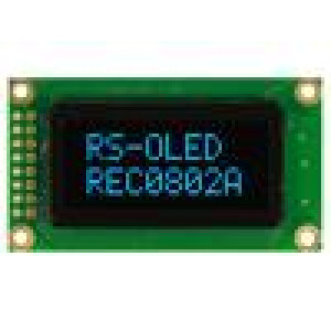 Zobrazovač: OLED alfanumerický 8x2 Rozm: 58x32x10mm modrá