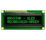 Zobrazovač: OLED alfanumerický 16x2 Rozm: 80x36x10mm zelená