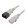 Kabel IEC C13 zásuvka,IEC C14 vidlice 0,5m šedá PVC 10A 250V