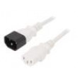 Kabel IEC C13 zásuvka,IEC C14 vidlice 0,5m bílá PVC 10A 250V