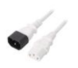 Kabel 3x0,75mm2 IEC C13 zásuvka,IEC C14 vidlice PVC 1m bílá