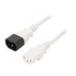 Kabel IEC C13 zásuvka,IEC C14 vidlice 3m bílá PVC 3x1mm2 10A