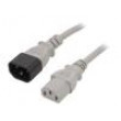 Kabel IEC C13 zásuvka,IEC C14 vidlice 5m šedá PVC 3x1mm2 10A