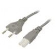 Kabel CEE 7/16 (C) vidlice,IEC C7 zásuvka 0,5m šedá PVC 2,5A