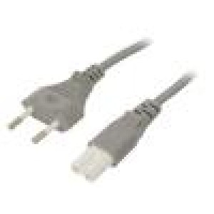 Kabel 2x0,75mm2 CEE 7/16 (C) vidlice,IEC C7 zásuvka PVC 0,5m