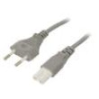 Kabel CEE 7/16 (C) vidlice,IEC C7 zásuvka 1m šedá PVC 2,5A