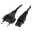 Kabel CEE 7/16 (C) vidlice,IEC C7 zásuvka 5m černá PVC 2,5A