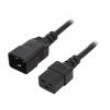Kabel IEC C19 zásuvka,IEC C20 vidlice 0,5m černá PVC 16A