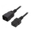 Kabel 3x1,5mm2 IEC C19 zásuvka,IEC C20 vidlice PVC 0,5m 16A