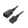 Kabel IEC C19 zásuvka,IEC C20 vidlice 1m černá PVC 3G1,5mm2