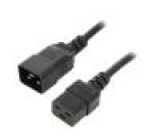 Kabel IEC C19 zásuvka,IEC C20 vidlice 1m černá PVC 3G1,5mm2