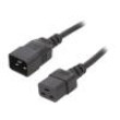 Kabel 3x1,5mm2 IEC C19 zásuvka,IEC C20 vidlice PVC 3m černá