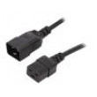 Kabel 3x1,5mm2 IEC C19 zásuvka,IEC C20 vidlice PVC 5m černá