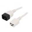 Kabel IEC C19 zásuvka,IEC C20 vidlice 5m bílá PVC 3G1,5mm2