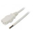 Kabel IEC C13 zásuvka,vodiče 0,5m bílá PVC 3x0,75mm2 10A