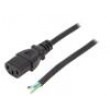 Kabel IEC C13 zásuvka,vodiče 1,8m černá PVC 3x0,75mm2 10A