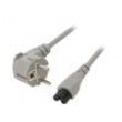 Kabel 3x0,75mm2 CEE 7/7 (E/F) úhlová vidlice,IEC C5 zásuvka