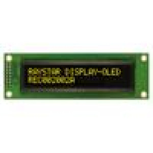 Zobrazovač: OLED alfanumerický 20x2 Rozm: 116x37x9,8mm žlutá