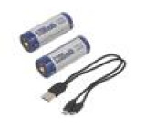 Akum: Li-Ion 26650 3,6V 5200mAh Ø26,3x70,5mm Sada: kabel USB