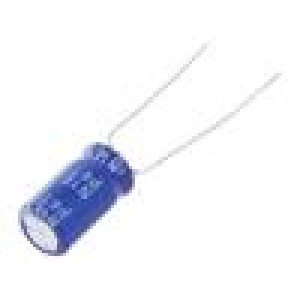 Kondenzátor: elektrolytický THT 220uF 25VDC Ø6,3x11mm ±20%